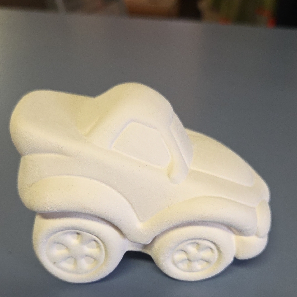 Unpainted Ceramic Car